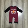 Ringraziamento Girlymax Neonate Ragazzi Bambino Wine Farm Fresh Pumpkin abbigliamento pagliaccetto infantile pois cotone pagliaccetto volant 201023