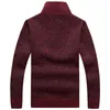 Herbst männer Dicke Warme Gestrickte Pullover Solide Langarm Rollkragen Pullover Half Zip Warme Fleece Winter Mantel Bequeme Kleidung 211221