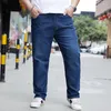Плюс размер 46 мужская одежда широкая нога свободная повседневная упругость джинсы летние мужчины плюс толстый тонкий модный хип-хоп джинсовые брюки 201111
