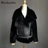 Женская мода подлинная кожаная куртка зима тепло