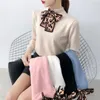 Gorąca Sprzedaż Moda Kobiety Ol Trykotowy Sweter Elegancki Z Długim Rękawem Slim Stretch Knitwear Ladies Office Lady Truien Dames Jesień Top