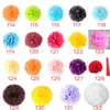 Couronnes de fleurs décoratives 1Pc Pompon papier de soie Pom Poms boules de fleurs pour la décoration de la salle de mariage fournitures de fête bricolage artisanat