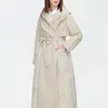 ZIAI Donna Autunno Giacca trapuntata Donna Lungo Trench in cotone sottile con cappuccio Cintura con bottoni nascosti Eleganti giacche a vento ZM-7285 211221