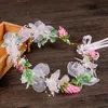 ロマンチックな結婚式のヘアアクセサリーシミュレートPearl糸花冠調節可能な花の花輪ヘッドバンドHalo GarlandヘッドピースBH J0121