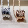 Spring Beaded Necklace Couple Jewelry with Rotating Roman Numerals Pendant Necklace with Woman from Fine Jewelry Q0531