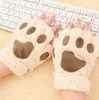 Greifer-Tatze-Plüsch-Handschuh-Short Fingerless halbe Finger-Handschuhe Bear Cat Plüsch Paw Klaue halbe Finger-Handschuh Soft-halbe Abdeckung Handschuhe YHM114-1