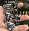 5PCS 2015 2016 2017 2018 2019 Fantasy Football Team Champions Championship Ring med trälåda set souvenir män fan gåva 2020