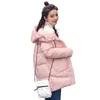 Spessore caldo con cappuccio lungo piumino Parka donna piumino cappotto invernale giacca imbottita in cotone donna giacca invernale cappotto femminile 210204
