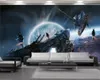Modern väggmålning 3D-tapet 3D-väggpapper till sovrum Romantiskt rymdskepp 3d väggpapper för vardagsrum Beställnings- foto