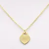 Pendentif Colliers 2020 Collier en forme de coeur en acier inoxydable court bijoux féminins en or 18 carats pendentif coeur de pêche en titane pour femme Y23