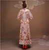 High Quality Silvery white Red Dragon gown show Special clothing bride dress female chinese style marriage Traditional dress