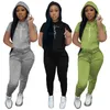 Nouveau gros Jogger costumes Faith tenues femmes deux pièces ensemble à manches courtes à capuche t-shirt pantalons de survêtement correspondant ensemble survêtements d'été en cours d'exécution costume de sport en vrac 6926