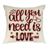 Valentines Day Throw Pillow Covers 18 "Buffalo Check Heart Love Ciężarówki Dekoracyjne poduszki Poszewka na poduszkę Home Decor jk2101xb