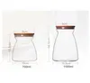 Food Jars & Canisters Lead-free Transparent Glass Airtight Tins Cork Ladder-shaped Storage Containers1