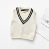 2020 Autumn Girl Boy Vester Toddler Baby Sweter Knitting moda Vneck SWEATER Płaszcz dla dzieci ubrania wl0055028475