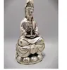 Vacker vit koppar, silver Guanyin av Tibet, Utsökt hantverksstaty av Liberty Buddhism