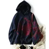 Толстовка для прыжков Женская вышива с капюшоном с длинными рукавами Lazy Style Casual Solid Spring и осенью 201202