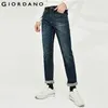 Giordano 남자 청바지 데님 청바지 탄성 중간 상승 좁은 발 품질의 면화 데님 청바지 Pantalones Whiskering Denim Clothing 201118