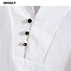 Camisa pantalones 2020 moda de verano hombres blanco algodón lino camisas de manga corta hombre chándal conjunto 2 piezas ropa casual lj201126