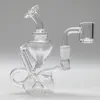 Clear Recycler Oil Rigs Glass Bong Mini Smoking Pipe 5inch Heady Glass Dab Rigs with 9mm Quartz Banger