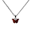 Colar de borboleta de cor de cor Butterfly Pingente Sensing Women Colares Jewelry Will e Sandy