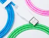Быстрое пропуская светодиодная зарядка кабеля цвет радуги цвет светодиодный зарядный кабель для Android 1M LED USB зарядное кабель для Samsung