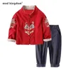 Mudkingdom Jungen Mädchen Outifts Chinesisches Jahr Kleidung Kinder Kostüm Tang Jacke Mäntel und Hosen Anzug Kinder Kleidung Sets 220218