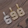 Collier personnalisé avec lettres et chiffres pour hommes, plaqué or et argent, collier avec nom et lettre à décorer, bijoux Hip Hop, cadeau 9237093