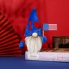 Gnome patriotique quatrième de juillet fête Tomte Figurine debout en peluche pour cadeau de fête de l'indépendance américaine décorations de bureau à domicile