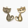 50 pz 26 * 40mm antico argento color oro color oro volpe gatto charms vintage pendenti per bracciale con orecchini collana di gioielli fai da te