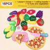 Corte de frutas brinquedo plástico alimento brinquedos cortar frutas, plástico vegetais simulação brinquedos para crianças cozinha clássico brinquedos educativos lj201009