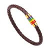 Charm Armband Mode kopparmagnet Färgglada män och kvinnor Läderkabel Bangle Black Brown Armband för Armband Rope Smycken1