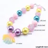 Baby Girls Chunky Beads Necklace With Cute Shell Pendants Adorable Kids Child Chunky Necklace Party Jewelry Gifts