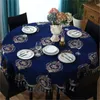 Luxury European Style Round Table Cloth with Tassel Embrodered Jacquard Table Cover Coffee House Home Decoration Tablecloth T200707