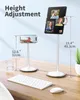 Tablet Cell Phone Stand Holder, Height Adjustable, 360 Degree Rotating, Aluminum Alloy Cradle Mount Dock for iPhone Samsung, iPad, Nintendo Switch, Kindle, eBook Reader