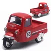 Mini liga de plástico triciclo simulação retrô brinquedo de motocicleta de três rodas fundido modelo autorickshaw figura brinquedos para presentes infantis 221961385