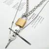 2020 INS Super Fire Trendywoobi Ожерелья Lock Lock Jump Di подвесная металлическая цепь хип -хоп ожерелье титановое сталь и женщины 314Q
