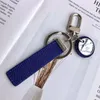 Luxury Designer Leather Keychain Car Key Ring Buckle Fashion Classic Old Flower Men Women Carabiner Lovers Keychains Bags Pendant Keyrings