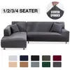 Elastische stretch sofa cover 1/2/3/4-zits SOCK SUNTCOVER COUCH COVERS voor Universal Sofas Woonkamer Sectional L Forming Slipcover LJ201216