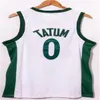 2021 New Jayson Kemba 8 Walker 0 Tatum City Basketball Jersey Shorts Preto Verde NCAA Branco