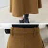 Winter Women's Wool Maxi Skirts With Belt Fashion Vintage Woolen Skirt Female Streetwear Casual Saia Longa Wine Red T200324