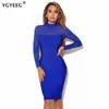 YGYEEG nouvelle mode femmes moulante Dess élégant maille pure à manches longues mince Stretch dames robes fête Club Vestidos Streetwear1