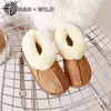 Female Winter Slippers 100% Genuine Leather Sheepskin Slippers Natural Fur Women Warm Indoor Shoes Soft Wool Lady House Slippers Y201026