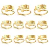 Numeri in acciaio inossidabile anelli fascia argento oro anno anello aperto per donna uomo moda gioielli regalo di compleanno volontà e sabbia