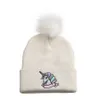 Kid Hat Boy Girl Winter Unicorn Knit Warm Hats With Ball Soft Baby Beanie Crochet Cartoon Ins