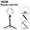 Dimmable LED Anel Lâmpada Lâmpada De Lâmpada De Tripé Stand Câmera Photo Studio Selfie Telefone Vídeo Branco Luz Beleza Quente