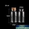 24 pcs 30 * 60 * 17mm 25ml Mini Glass Wishing Bottles Tiny Jars Flaskor med Cork Stopper Bröllopsgåva