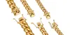 Hot 8mm / 10mm / 12mm / 14mm Rostfritt stål Curb Cuban Link Kedja Punk Heavy Gold Silver Färgpläterad Kubanskt halsband för män 30inch