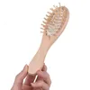 Bamboo Bristles Detangling Wooden Hair Brush Wet or Dry Oval Hairbrush 16*4.5*3cm for Women Men LX3415