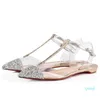 Été bout pointu femmes gladiateur Sandalias Nosy Spikes enfant PVC bride à la cheville dames sandales appartements de luxe Designer fête mariage 4946